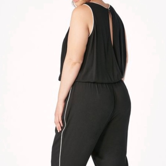 JUSTFAB Sleeveless Contrast Trim Blouson Jumpsuit —SZ. 3X - Picture 7 of 16